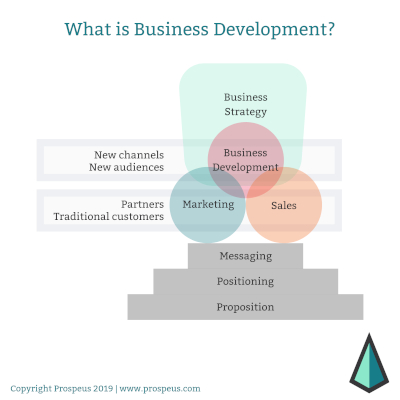 Graphic showing the flexible role of a business developer in a company